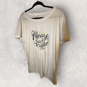 LulaRoe Liv Tshirt-Size 3XL-White Christmas Shirt-NWT